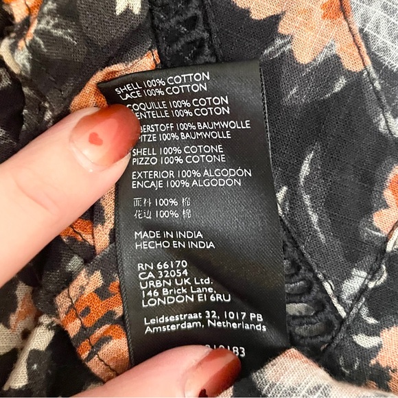 Free Peoplele Floral Ruffle Cropped Blouse - Picture 11 of 11